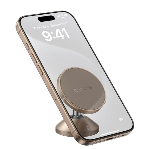 Uchwyt magnetyczny Baseus GoTrip DC1 kompatybilny z MagSafe na szybę/deskę rozdzielczą - złoty