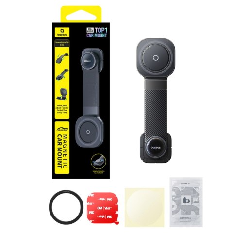 Uchwyt magnetyczny Baseus PrimeTrip C03 kompatybilny z MagSafe przyklejany na deskę rozdzielczą - czarny