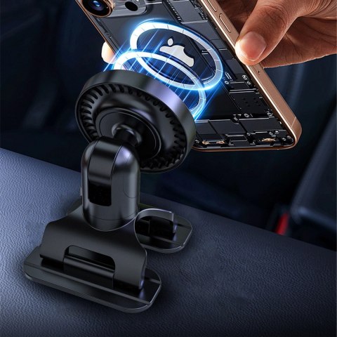 Uchwyt samochdowy Dudao F25 kompatybilny z MagSafe na deskę rozdzielczą lub szybę - czarny