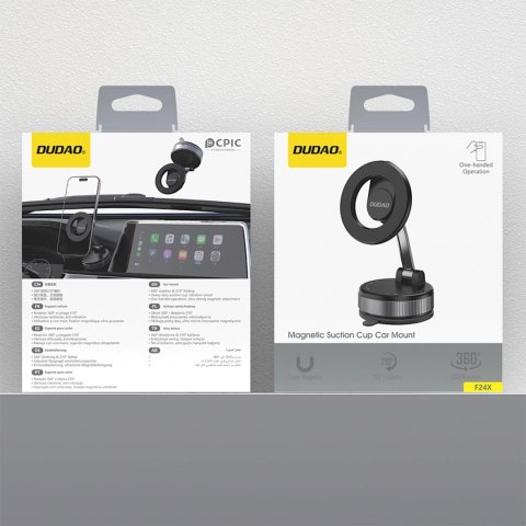 Uchwyt samochodowy Dudao F24X kompatybilny z MagSafe z przyssawką - czarny