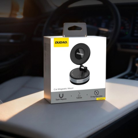 Uchwyt samochodowy Dudao F24PRO kompatybilny z MagSafe z przyssawką na szybę lub deskę rozdzielczą - czarny
