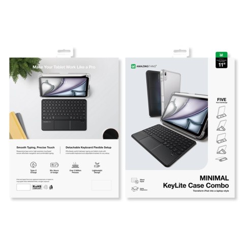 Etui z klawiaturą AMAZINGTHING Minimal Case Keylite Combo na iPad Air M3 11" - czarne