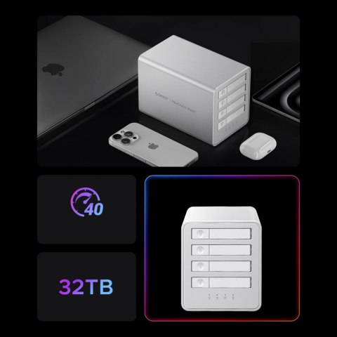 Macierz dyskowa Orico 8848U4 DAS Series 4-zatokowa M.2 NVMe SSD - biała