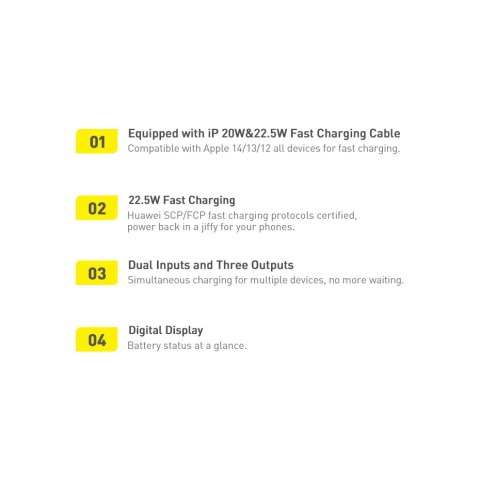 Powerbank 10000mAh 20W Baseus Qpow Pro Overseas Edition + kabel USB C 3A - czarny