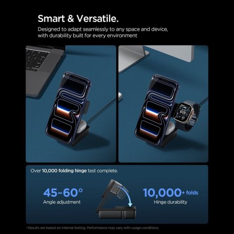 SPIGEN EF323MQ ESSENTIAL 3IN1 MAGNETIC MAGSAFE WIRELESS CHARGER 25W Qi2.2 BLACK