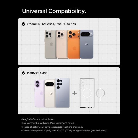 SPIGEN EV15MAQ ESSENTIAL Qi2 MAGNETIC MAGSAFE VENT CAR MOUNT WIRELESS CHARGER BLACK