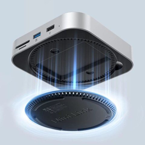 Stacja dokująca Orico MiniLink 9w1 z kieszenią na dysk twardy - srebrna