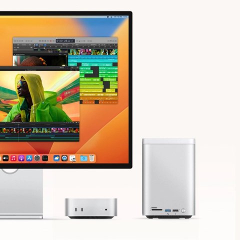 Stacja dokująca Orico MiniTower z kieszeniami na dyski twarde do 56TB - srebrna