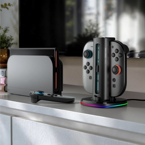Stacja ładująca AMAZINGTHING Thunder Pro PlayDock Charger do kontrolerów Nintendo Switch 2 - czarna