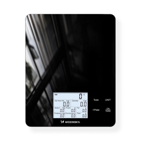 Waga kuchenna Wozinsky WIK-10 inteligentna z wyświetlaczem cyfrowym Bluetooth aplikacja - czarna