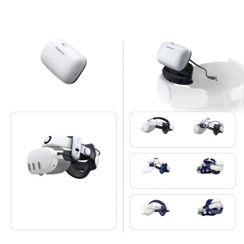 Zewnętrzna bateria BoboVR B100 do Meta Quest S3 Pro i E3 Pro - biała