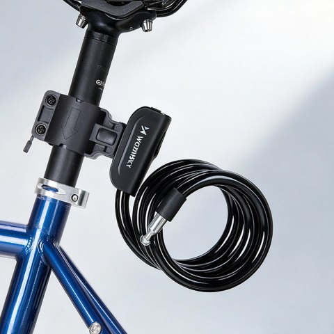 Blokada rowerowa Wozinsky WPB-01R przenośna z linką antykradzieżową i 2 kluczami do roweru elektrycznego motocykla - czarna