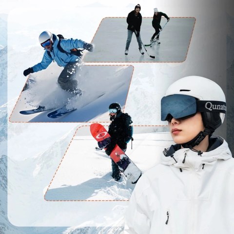 Kask narciarski Qunature 10130003002 z nausznikami snowboard rozmiar M - biały