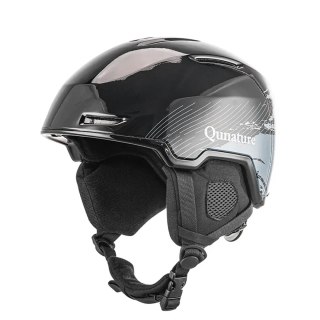 Kask narciarski Qunature 10130003003 z nausznikami snowboard rozmiar L - czarny
