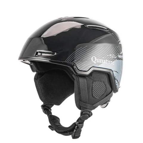 Kask narciarski Qunature 10130003004 z nausznikami snowboard rozmiar M - czarny