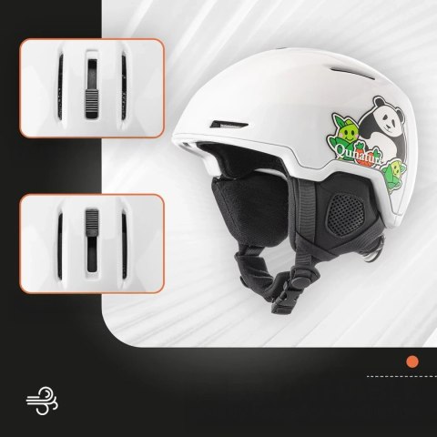 Kask narciarski Qunature 10130003005 z nausznikami snowboard Panda dla dzieci rozmiar M - biały