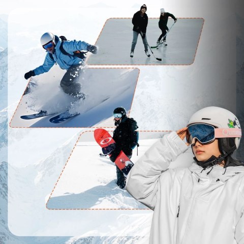 Kask narciarski Qunature 10130003005 z nausznikami snowboard Panda dla dzieci rozmiar M - biały
