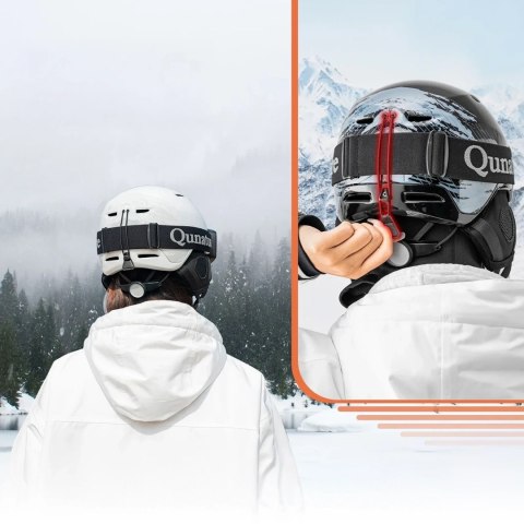 Kask narciarski Qunature 10130003005 z nausznikami snowboard Panda dla dzieci rozmiar M - biały