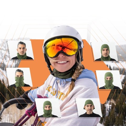 Kominiarka narciarska Qunature 13230023014 rower motocykl rozmiar balaklava M - zielona