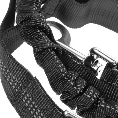 Pas biodrowy z saszetką i elastyczną smyczą do biegania z psem Wozinsky WPST-01 - czarny