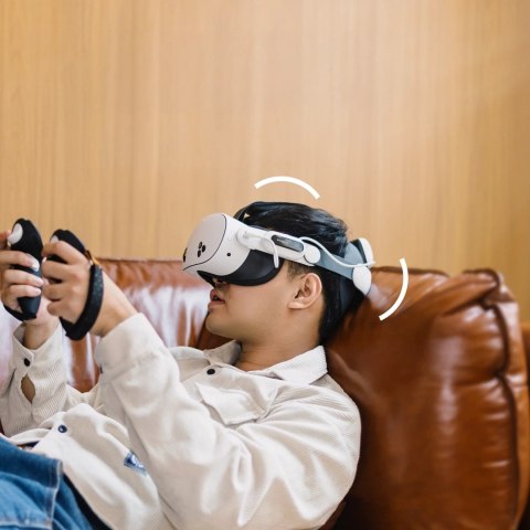 Pasek na głowę z baterią BoboVR E3 Pro do Meta Quest 3 i 3S - biało-czarny