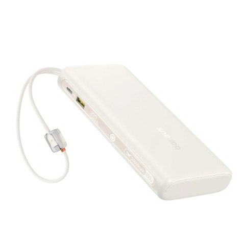 Powerbank Baseus EnerFill FC41 20000mAh 100W z wyświetlaczem cyfrowym z dwoma wbudowanymi kablami USB-C - beżowy