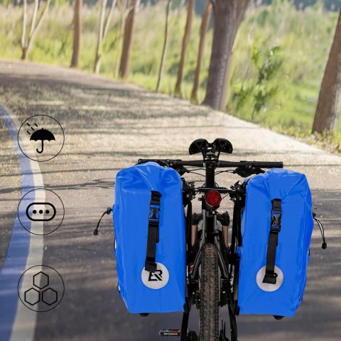 Sakwa rowerowa Rockbros 30140022004 wodoodporna 25-32L - niebieska