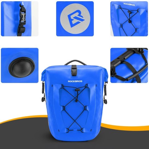Sakwa rowerowa Rockbros 30140022004 wodoodporna 25-32L - niebieska