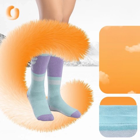 Skarpetki narciarskie Qunature 037201 rozmiar 37-42 (S/M) - fioletowo-zielone