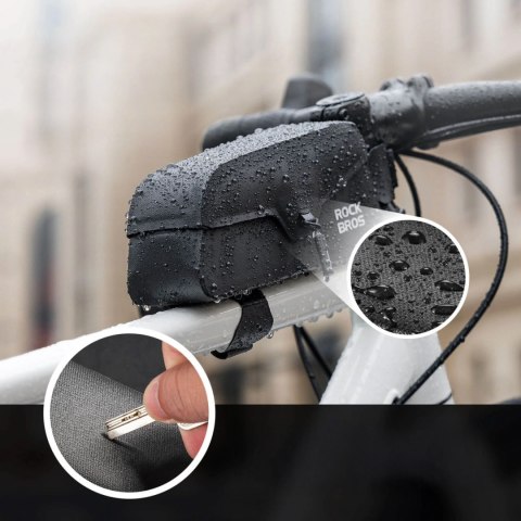 Torba rowerowa Rockbros 30120122002 na ramę wodoodporna z magnetycznym zapięciem 0,9L - czarna