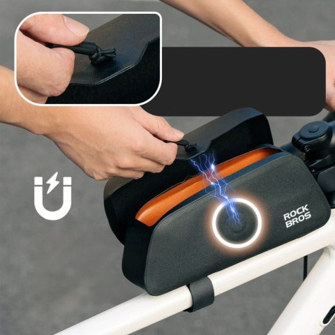 Torba rowerowa Rockbros 30120122002 na ramę wodoodporna z magnetycznym zapięciem 0,9L - czarna