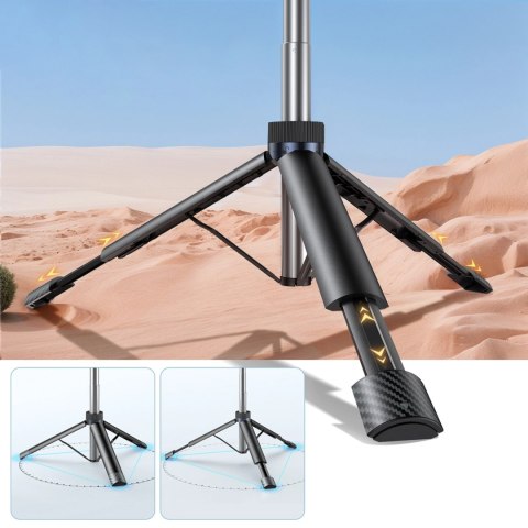 Wozinsky Selfie stick WC1Y30S teleskopowy tripod 1.3m z uchwytem na telefon - czarny