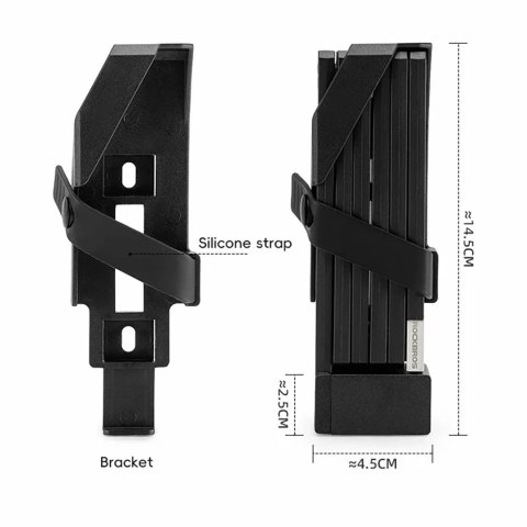 Zapięcie rowerowe Rockbros 32140003001 na klucz z uchwytem składane 88cm - czarne