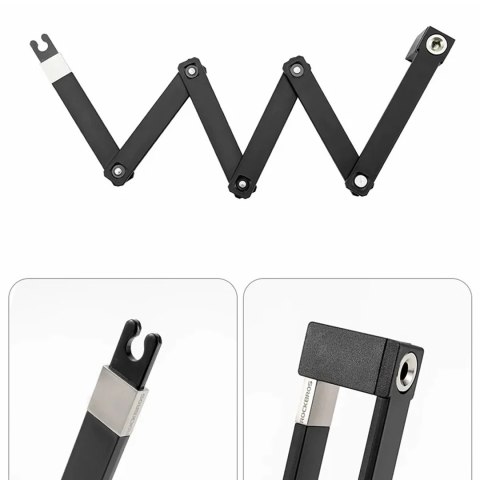 Zapięcie rowerowe Rockbros 32140003001 na klucz z uchwytem składane 88cm - czarne