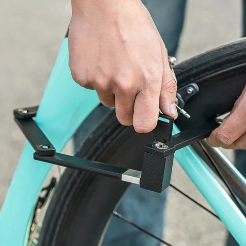 Zapięcie rowerowe Rockbros 32140003001 na klucz z uchwytem składane 88cm - czarne