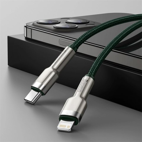 Kabel Baseus Cafule USB-C - Lightning PD 20W 1m - zielony
