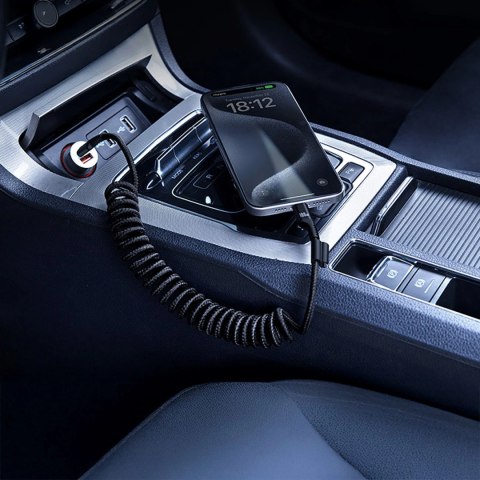 Kabel Baseus Fish-Eye USB-C - USB-C spiralny 100W 1m - czarny