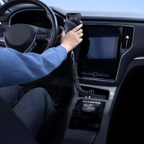 Kabel Baseus Fish-Eye USB-C - USB-C spiralny 100W 1m - czarny