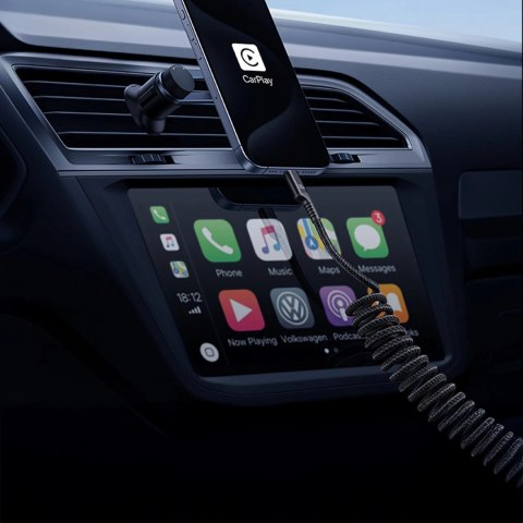 Kabel Baseus Fish-Eye USB-C - USB-C spiralny 100W 1m - czarny