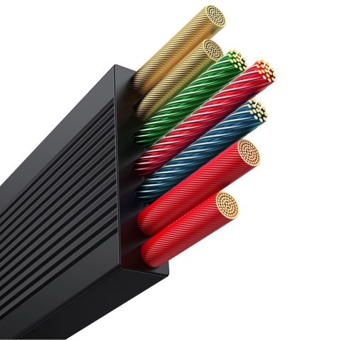 Kabel zwijany Baseus Free2Draw Retractable Crystal 100W 3w1 USB-A - MicroUSB/Lightning/USB-C 1,1m - czarny