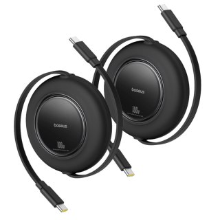 Kabel zwijany Baseus Free2Pull 100W USB-C - USB-C 2m (2 szt.) - czarny