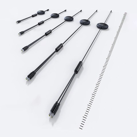 Kabel zwijany Baseus Free2Pull Mini 100W 3w1 USB-C - 2xUSB-C 1.2m - czarny