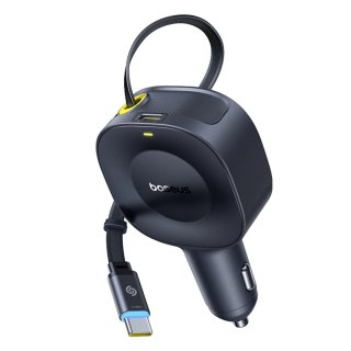 Ładowarka samochodowa Baseus PrimeTrip VR2 30W ze zwijanym kablem USB-C - czarna