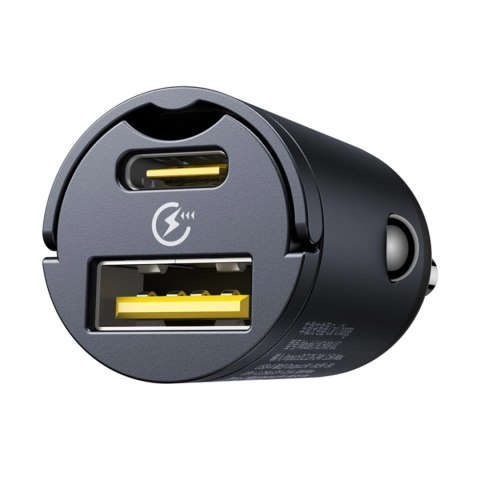 Ładowarka samochodowa Baseus Tiny Star 30W USB-A USB-C - czarna