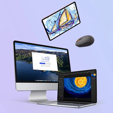 Myszka bezprzewodowa Baseus F01B 2.4GHz + Bluetooth 3.0 + 5.0 - szara