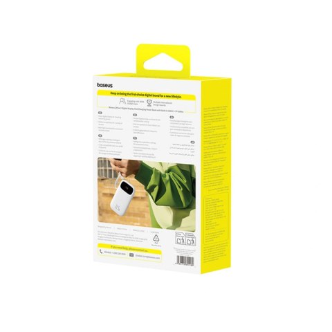 Powerbank Baseus EnerFill FC31 20000mAh 22.5W z wyświetlaczem cyfrowym z 2 wbudowanymi kablami - biały