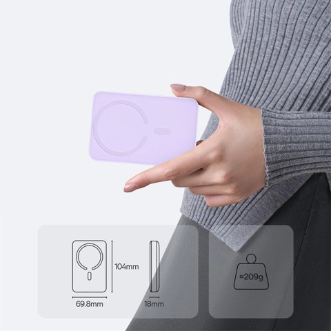 Powerbank Baseus EnerFill FM11 Ultra-Mini 10000mAh 22,5W indukcyjny kompatybilny z MagSafe z białym kablem Basus Simple USB-C 20