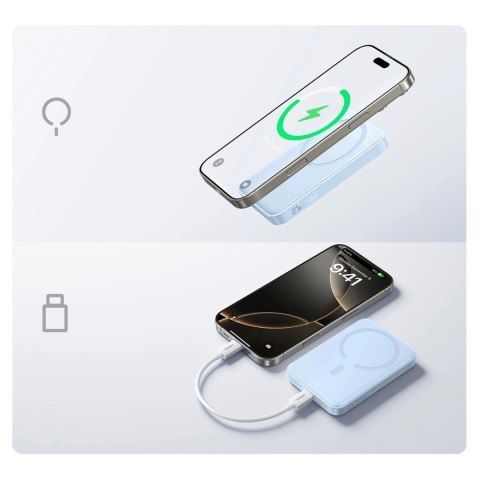 Powerbank Baseus EnerFill FM11 Ultra-Mini 10000mAh 22,5W indukcyjny kompatybilny z MagSafe z białym kablem Basus Simple USB-C 20