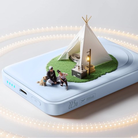 Powerbank Baseus EnerFill FM11 Ultra-Mini 10000mAh 22,5W indukcyjny kompatybilny z MagSafe z białym kablem Basus Simple USB-C 20