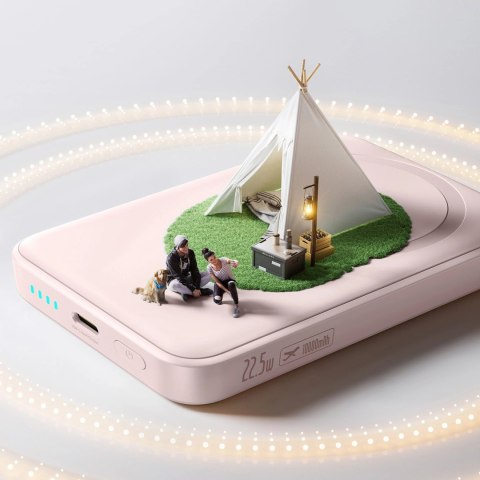 Powerbank Baseus EnerFill FM11 Ultra-Mini 10000mAh 22,5W indukcyjny kompatybilny z MagSafe z białym kablem Basus Simple USB-C 20